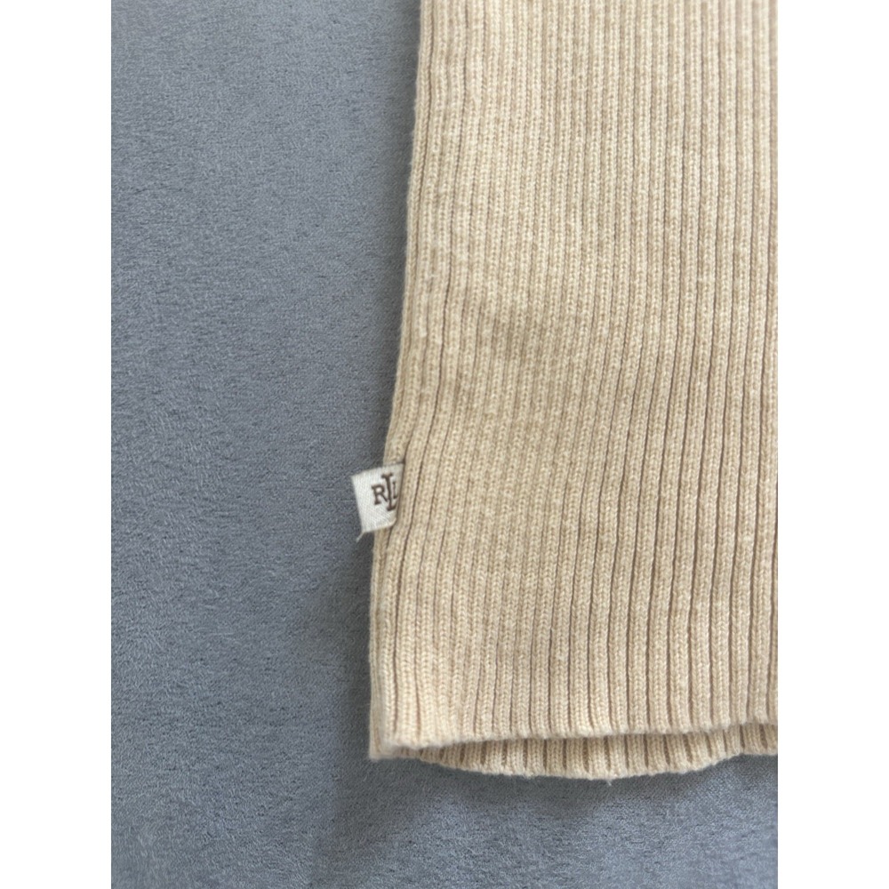 VTG 90s Lauren Ralph Lauren Womens Ribbed Boatneck Sweater 2XL Neutral Cotton - Picture 7 of 12